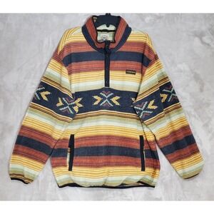 Cinch Men's 1/4 T Snap Sweater Pullover XL Aztec Southwestern Polar Fleece READ